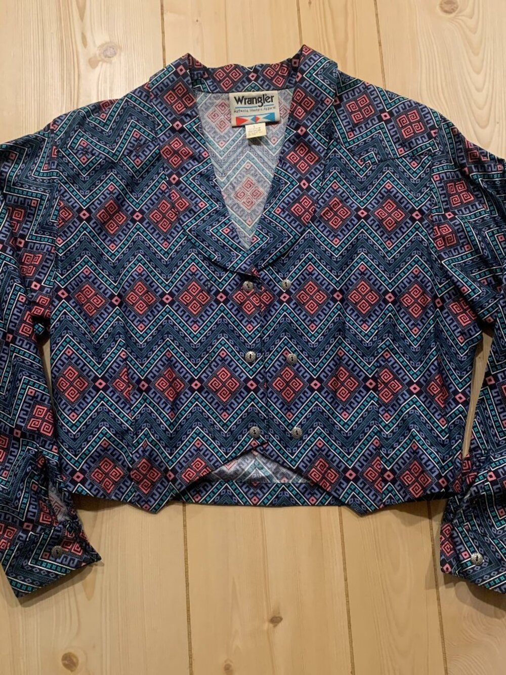 Vintage 90s Wrangler Authentic Western Apparel Southwestern Aztec Blazer Women L